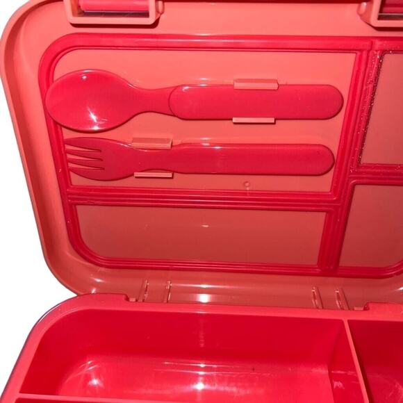 Your Zone Kids Pink Bento Box Plastic Lunch Container 4 Compartment - Picture 8 of 15